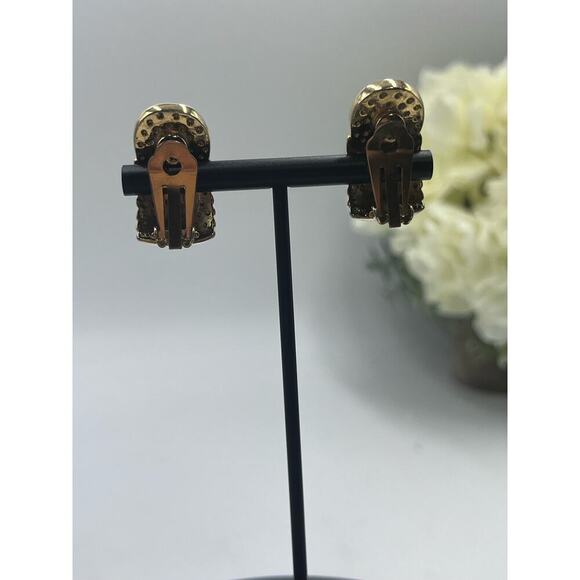 Vintage Signed Francesca
Romano Blue Sodalite Etruscan Clip On Earrings - Picture 11 of 16